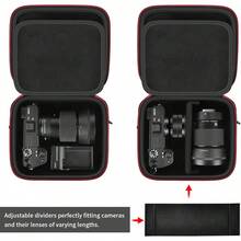 Camera Case For Alpha ZV-E10 Alpha A6400/ A6700/ A6100/ A6000/ A6600/ A6500 Mirrorless Digital Camera, Hard Travel Bag With A Shoulder Strap For Lens & Accessories (Box Only) - màu đen - Xem 2