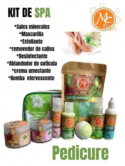 Kit SPA , Pedicure y Manicure , Pera Campestre, Fresa Silvestre , Mango Tropical M.c Nails, Con Sales Humectantess