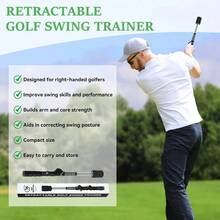 Swing Training Aid, Retractable Grip Trainer Training, Swing Trainer With Arm Band Warm - Right - Handed Grip Trainer Club Indoor Outdoor Use - 最初的 - 查看 7