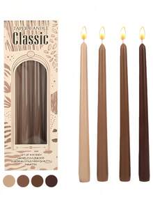 2025新款渐变色蜡烛套装，4支/盒，欧美风格长蜡烛，适合家居装饰、浪漫约会、婚礼派对、慵懒下午茶，无香蜡烛，设计师特别配色方案，礼盒包装，是馈赠亲朋好友的理想礼物，适合任何节日和季节，是生日、毕业等场合的完美礼物。 - 彩色 - 查看 33