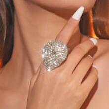 銀顏色華麗性感夜店派對水鑽環適合女士cm可調節 - 銀色 - 查看 19