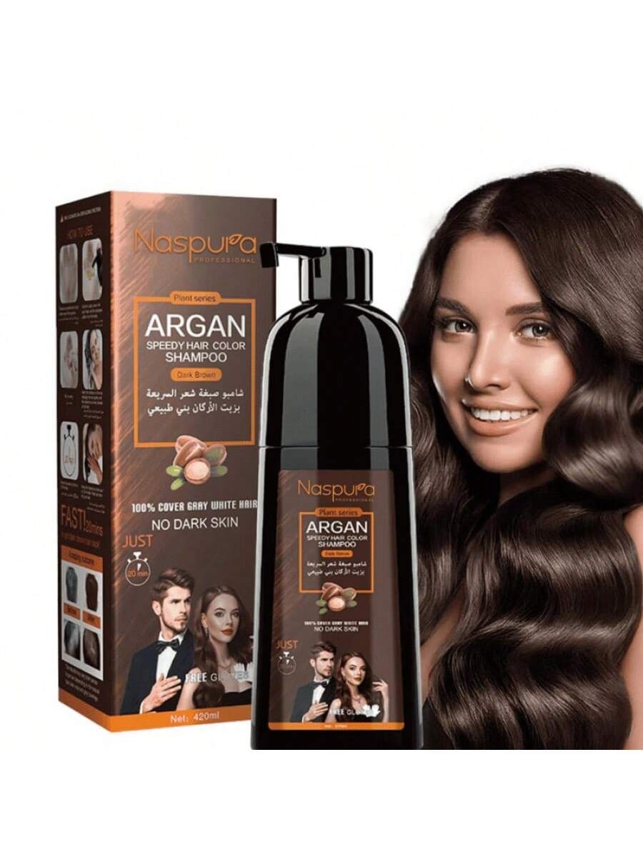 Tinte de cabello castaño de una sola lavadora 400ml