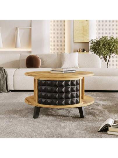 Coffee Table, Swivel Side Tafel Hidden Internal Storage view 5