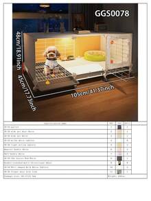 Dog Crate With Potty, Large Indoor Rabbit Hutch, Cat Cage With Litter Box, Small Animal Cage - Multicolor - View 12
