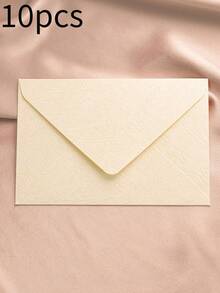 500/100/50/10pcs White Tree Grain Letter Window Envelope, DIY Craft Gift Packing Bags, Wedding Invitation Card Envelopes, Cash Envelopes, Stationery, Office Envelopes, Wedding Envelopes School Supplies,Back To School - White - View 10