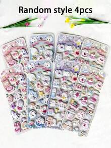 1 Set Random Cute Animal Stickers - 3D Foam Stickers, Suitable For Crafts, Scrapbooking, Journals And DIY Projects. Adorable Animal Patterns (Assorted Colors) - Multicolor - View 9