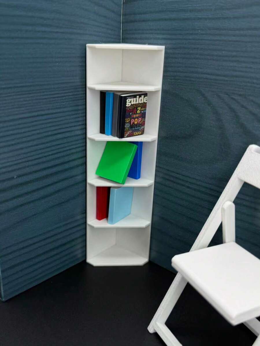 Estantería De Pared Miniatura 1:12 De Madera Con 16 Compartimentos Para Casa De Muñecas, Negra Y Realista Para Decoración Y Organización