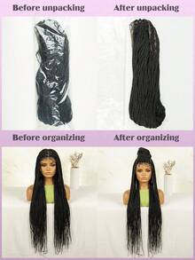 全蕾丝前发假发 扭辫假发 适合 盒状编织蕾丝前发假发 假发 女神辫子 合成假发