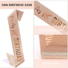 女孩18岁生日装饰 18岁生日皇冠和绶带 女孩礼物 派对用品和小礼品 - 彩色 - 查看 16