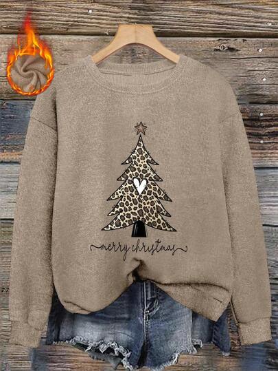 Leopard Weihnachtsbaum Muster, Fröhliche Weihnachten, Damen Lässig Top