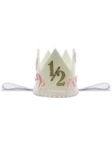 花冠生日派对帽，手工粘贴数字2半冠帽，数字1节日活动派对皇冠帽，生日派对帽 - 彩色 - 查看 9