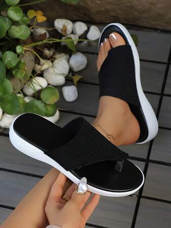 Women's Summer New Fashion Comfortable Flip-Flop Wedge Sandals, Versatile