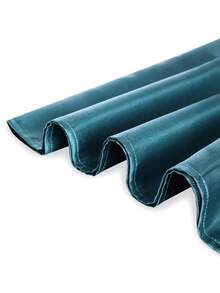 AOMEI 非洲亮片布布连衣裙，女士拼接亮片优雅蓝色V领亮片拼接短袖宽松布布长缎连衣裙，非洲长袍 - 藍色 - 查看 7