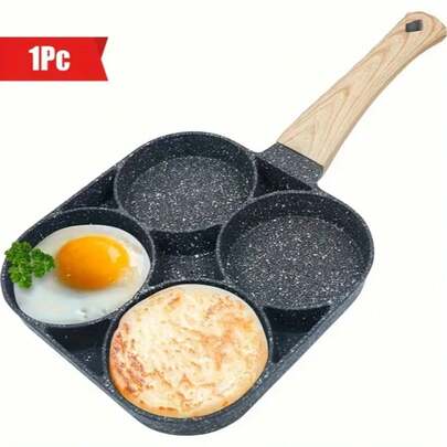 4-Hole Pancake Pan, Non-Stick Frying Pan, Burger Pan, Non-Stick Egg Cooker, Cast Iron Frying Pan, Breakfast Burger Pan, Egg Cooker, Pancake Pan, Non-Stick Mini Pancake Pan, Burger Maker, Breakfast Dedicated, Non-Stick Mini Pancake Pan, Burger Maker, Breakfast Dedicated. Suitable For Electric Stove, Ceramic Stove, Gas Stove And Induction Cooktop. Valentine's Day Gift, Cooking Pot