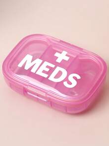 6-Compartment Portable Mini Pill Box, Pink Color With "Medicine" Letter Print, Weekly Medication Organizer, Travel Pill Case, 6-Grid Compact Pill Box, Daily Vitamin Supplement Storage, Pocket/Wallet Size, Letter ID Tag Jewelry Box, Earrings, Rings Storage, Home & Travel Essential - Pink - View 25