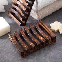 Natural Wooden Soap Dish/Holder, Suitable For Bathroom, Plastic-Free (Wooden)