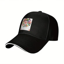1pc Harmony Day Harmonious Life Sandwich Baseball Cap, Adjustable Cap Both Men And Women, Made Of Polyester, Washable By Hand, One Size Fits Most, Suitable Outdoor Activities, Travel, And Holiday Gifts. - Blue - View 3