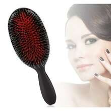 Generic Professional Hair Extension Brush Dual Bristle Design For Detangling And Care Black