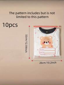 10/20个拉链袋母子密封袋幼儿园衣服分类袋衣服等候袋收纳袋自封袋爱心情人节 - 彩色 - 查看 9