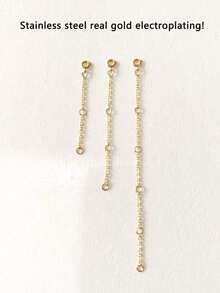 3Pcs Silver Stainless Steel Necklace Extender Chain Necklace Extenders Tail Chains For Bracelet Anklet Stainless Steel Chain Extenders For Jewelry Making - Gold - View 7