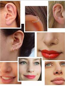 5 Pc 316L Surgical Steel Nose Rings,1.0mm 1.2mm Hoop For Nostril Septum Cartilage Helix Daith Tragus Rook Conch Lip Ear Lobe Piercings - Multicolor - View 5