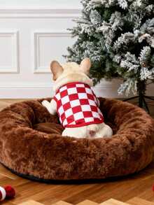 2pcs/Set Santa Claus & Fair Isle Print Anti-Flea, Shed-Reducing, Insulating & Breathable Vest For Cats & Dogs, Indoor & Outdoor Use