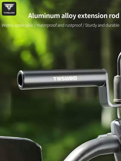  TOSUOD Motorcycle Handlebar Extension Bracket - Adjustable Clamp-On Mount For Motorcycle Rearview Mirrors, Lights And Speedometers, Durable Black Metal Structure, Secure Grip, Suitable For Installing Motorcycle Rearview Mirrors And Lights, Fashionable Metal Appearance, Sturdy Construction.