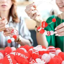 4/38pcs Cute Valentine's Day Silicone Beads DIY Jewelry Making Kit With Cupid & Heart Charms For Necklace Bracelet Keychain, Craft Supplies For Women Men, Gift For Lovers Students - DIY Valentine's Day Kit - View 6