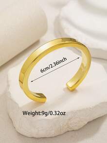 1pc DIY Fashionable Luxury Open Bangle Bracelet, Women's Gold-Tone Resin Bracelet, Versatile For Daily Wear, Party And Evening Events