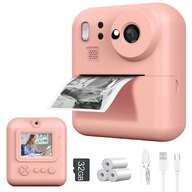 Instant Printing Of Kids Cameras,Kids Camera Set ,Time-Lapse Photography, 48MP, DIY Printing Of Unique And Interesting Graffiti Photos, Suitable For Children With 32GB Cards, 1080P High-Definition, Even For Printing. Multi Functional Children's Cameras, Christmas And Thanksgiving Gifts For Girls And Boys Aged 6-12