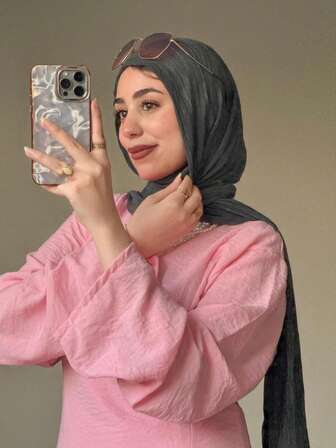 1 Stück leichter, verwaschenerfarbiger Lässig Schal/Hijab, geeignet für den täglichen Gebrauch