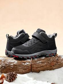 2025 Nowe zimowe buty śniegowe dla mężczyzn z pętelką na rzep, utrzymujące ciepło, sznurowane, do wędrówek na świeżym powietrzu, męskie, antypoślizgowe, odporne na zużycie, lekkie, proste, męskie botki do kostki, trekkingowe, miękkie, wygodne, trampki, festiwale, prezent, buty robocze dla mężczyzn, niezbędny strój zimowy, proszę wybrać rozmiar większy