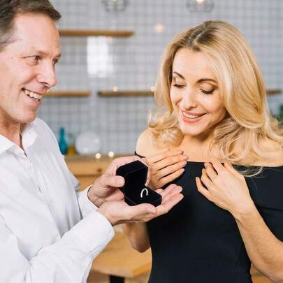 Velvet Couple Double Ring Box Earring Jewelry Case Gift Boxes (Black, One Size)