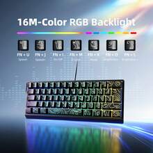 60% Gaming Keyboard, Numeric Keypad And Mouse Set. This Mini Gaming Keyboard Has 61 Keys And Features True RGB Backlighting. Detachable Type-C Cable, Suitable For PC Gamers, Typists, Travelers And Business Users. Portable And Compact, Making It An Ideal Choice For Christmas Gifts, New Year Gifts, Christmas Decorations, Children's Christmas Gifts, Family Gifts, And Year-End Gifts. - View 3