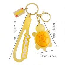 1 pieza Llavero de tortuga pequeña que brilla en la oscuridad, rojo, mismo estilo que Chuan, colgante de tortuga popular como accesorio de mochila, llavero, pequeño regalo - Multicolor - Ver 3