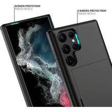 Ốp lưng điện thoại có khe đựng thẻ và ví, chống sốc, bảo vệ toàn diện, tương thích với Samsung Galaxy S23 S22 S21 S20 S24 S25 FE S24 Ultra Plus A55 A56 A36 A16 A17 - màu đen - Xem 6