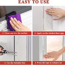 Transparent Window Weather Sealing Tape, 5.08cm X 19.81meter Clear Weather Stripping Window Seal Tape Stops Draft Through Gaps, Windows, AC Unit -Insulation Tape For Air Conditioner - Multicolor - View 4