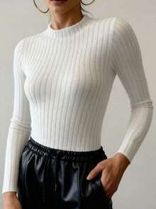 Suéter holgado de punto con aberturas laterales, adecuado para vacaciones, oficina, hogar, uso diario, otoño/invierno