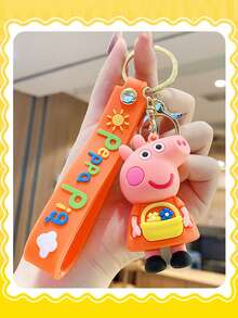 小猪佩奇钥匙扣收藏玩具，可爱卡通玩偶，动物钥匙扣，定制PVC钥匙扣，适合女孩、包包和吊坠 - 彩色 - 查看 6