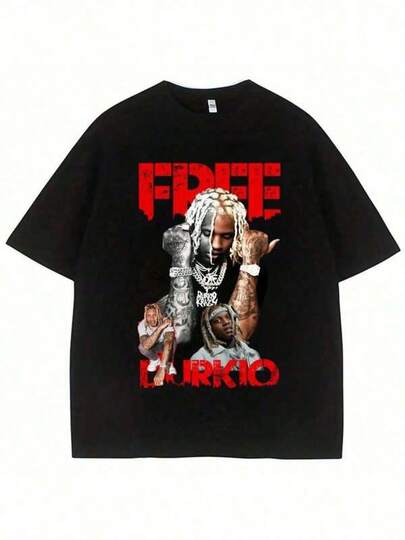 Men's Short-Sleeved Round Neck T-Shirt Plus Size Men's,Cartoon Tshirt John Witherspoon The Boondocks Fashion ,(1 Pcs )100% Cotton Casual Printed T-Shirt,Crew Neck Short Sleeve,220g Cotton T-Shirt,For Going Out,Gift,Summer,Unisex Christmas Gift, Suitable For Men, Women, Family And Friends