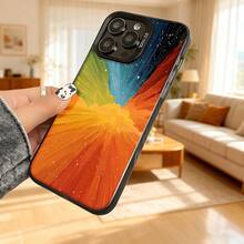 Cubierta de teléfono con diseño de estallido de colores arcoíris para iPhone 14 Pro Max funda protectora con patrón de explosión de luz multicolor ideal para uso diario en casa y viajes Aplicable a teléfonos Apple y Galaxy. - Blanco - Ver 6