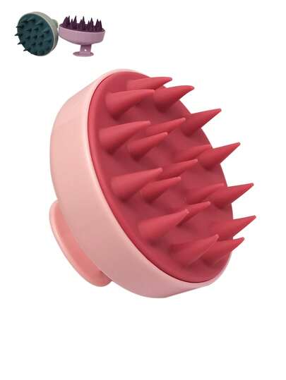 Spazzola per shampoo / Pettine massaggiatore per il cuoio capelluto - Spazzola per capelli per massaggio del cuoio capelluto e doccia - Setole in morbida gomma per una pulizia profonda, forfora, doppie punte - Districante delicato per capelli normali - Uso in bagno e in salone - Rosa pastello/Turchese/Viola - Regalo ideale per la cura dei capelli, massaggiatore del cuoio capelluto per la crescita dei capelli, design ergonomico, manico in plastica durevole, attacco per la doccia, setole di alta qualità, uso domestico