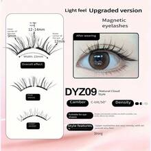 1对柔软磁性假睫毛,贴合眼型,柔软舒适,防水防风,易于佩戴和卸除,适合约会、工作和日常生活。 - 自然纖長款 - 查看 22