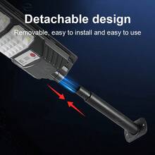 Luz solar LED súper brillante con sensor de movimiento Luz de calle de inducción 63LED/84LED Dos tipos de iluminación Foco de jardín exterior Carga con luz solar Iluminación de garaje y sendero - Negro - Ver 10