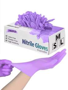 Guantes desechables de nitrilo negro, sin látex, antiestáticos, impermeables, guantes de trabajo multiusos. Guantes de nitrilo desechables para cocina, baño, hogar, uso doméstico - Negro - Ver 1