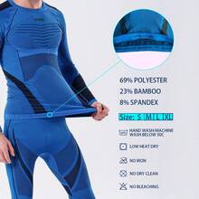 Thermal Underwear Set For Women Long Johns Warm Base Layer Top & Bottom For Cold Weather - Blue - View 3