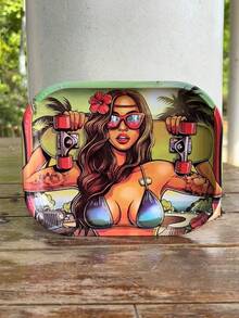 1 rolka blachy białej z nadrukiem w stylu kreskówkowym, wielokolorowa, tacka do przechowywania, akcesorium do palenia, wymiary 18 * 14 cm, prezent świąteczny. - Wielokolorowe - Zobacz 19