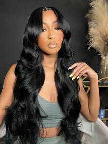 38 Inch 200% Denisty Put On And Go Lace Front Wigs Human Hair Body Wave 32 Inch 13x4 Lace Front Wigs Body Wave Lace Frontal Wigs Human Hair HD Lace Pre Plucked With Baby Hair Brazilian Wigs Virgin Human Hair - Natural Black - 查看 5