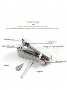 14 件赠品 / 1 套迷你便携式手持缝纫机 - 快速维修工具，无需电源，耐用塑料结构 - 彩色 - 查看 8