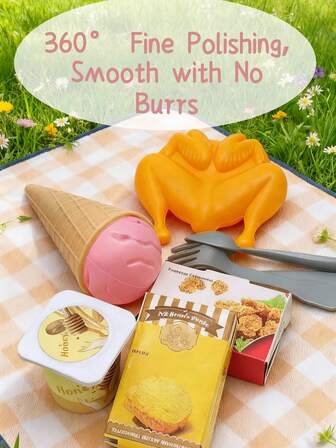 10 st. simuleringsset med stekt kyckling och glass för barn, restaurangleksak, spelrestaurang, låtsasrestaurang, lämplig som presenter till Thanksgiving, jul och julafton